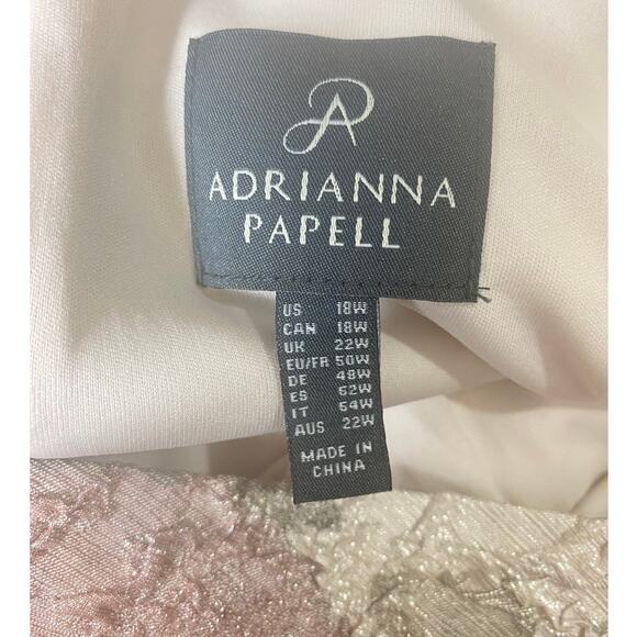 NWT ADRIANNA PAPELL DRESS 18W MATELASSE FLORAL SHORT COCKTAIL METALLIC TEXTURE - Picture 3 of 12